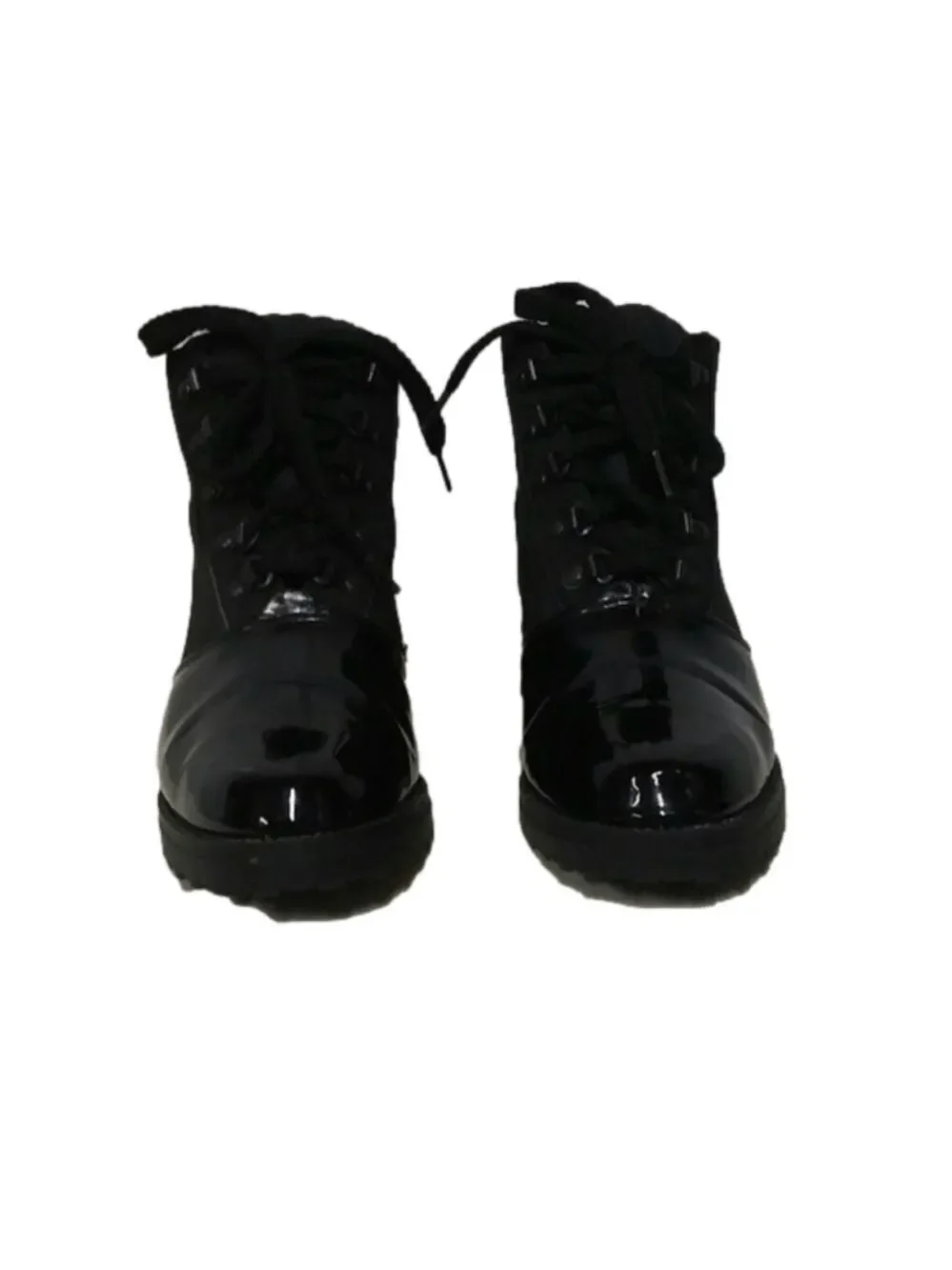 Sporto Insulated Black Leather Almond Toe Lace Up Low Heel Winter Ankle Boot